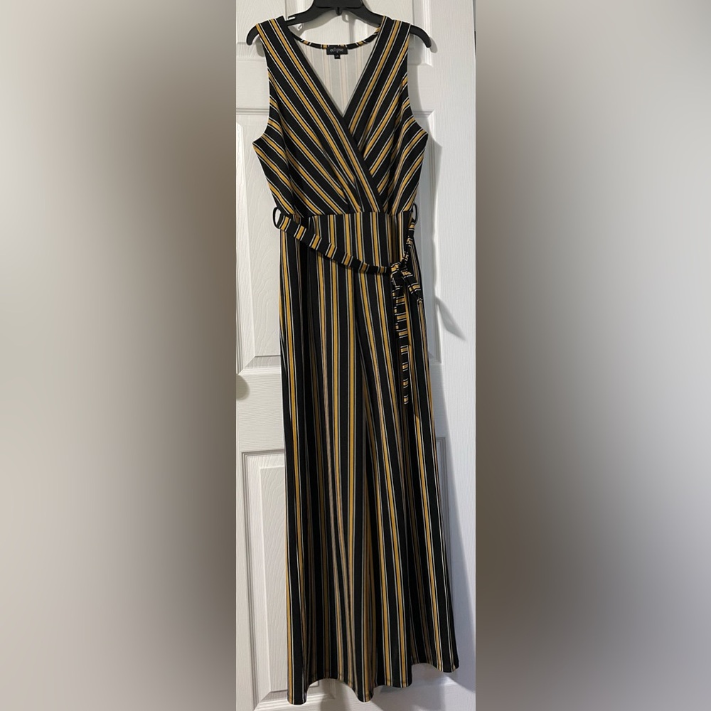 Eclipse Black & Yellow Striped Sleeveless Jumpsuit